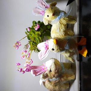 Spring Easter Bunny Ears Sisal Animal Home Decorating Decor Pig  Sheep Chick Set